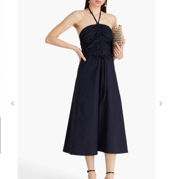 Veronica Beard Dresses & Skirts - VERONICA BEARD Tucker Ruched Halter Midi Dress Size 10